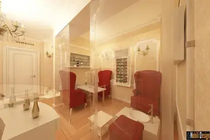 Elegant beauty salon interior design project 