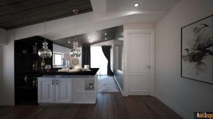 Interior attic apartment design