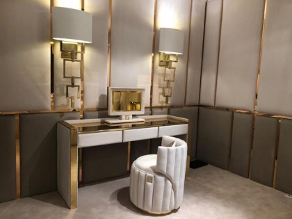 Luxury Gold Brass Dressing Table With Drawers - Signature-€6.195