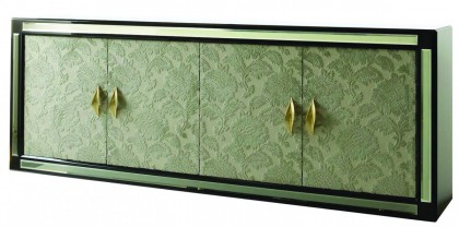 Luxury Modern Ebony And Damask Fabric Sideboard - Lotus-€10.580-