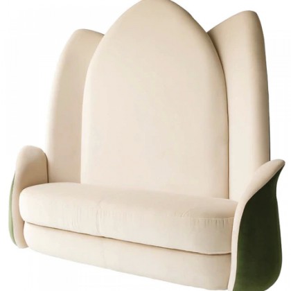 Designer Velvet Flower High Bench - Lotus