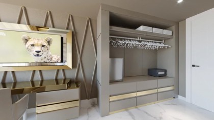 High End Modern Italian Taupe Wardrobe - Gattopardo 02