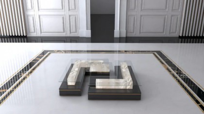 Exclusive Modern Precious Stone Coffee Tables Set - Albina