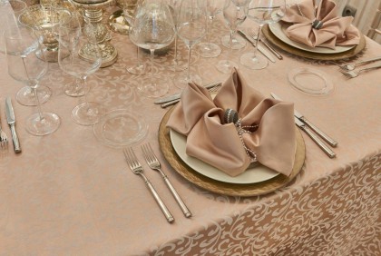 Damask fabric for hotel table linen model Rostow