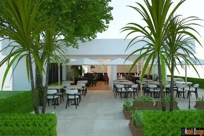 Interior modern design terrace restaurant