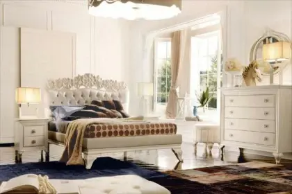 Classic luxury bedroom furniture Amelie White Collection